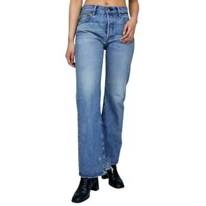 Moussy Jeans Womens Size 4 Blue Saint Charles Remake Flare Distressed Grunge